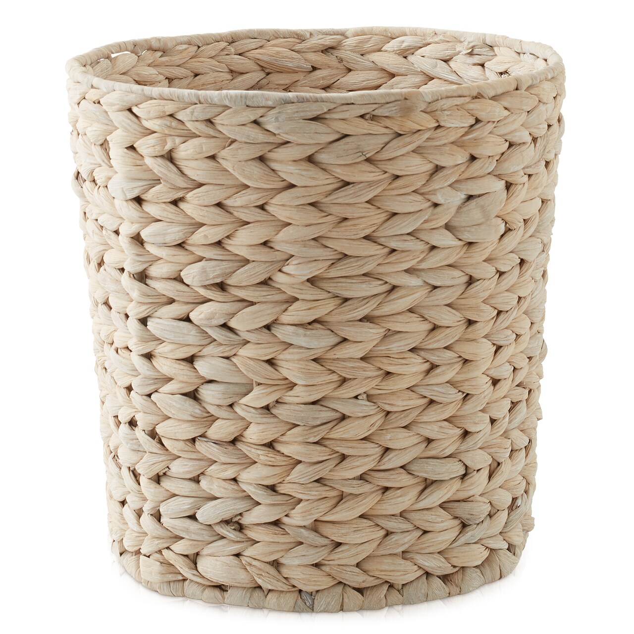 Casafield Waste Basket, Seagrass Water Hyacinth Woven Wicker Trash Can for Bathroom, Bedroom, Laundry Room, Home Office
